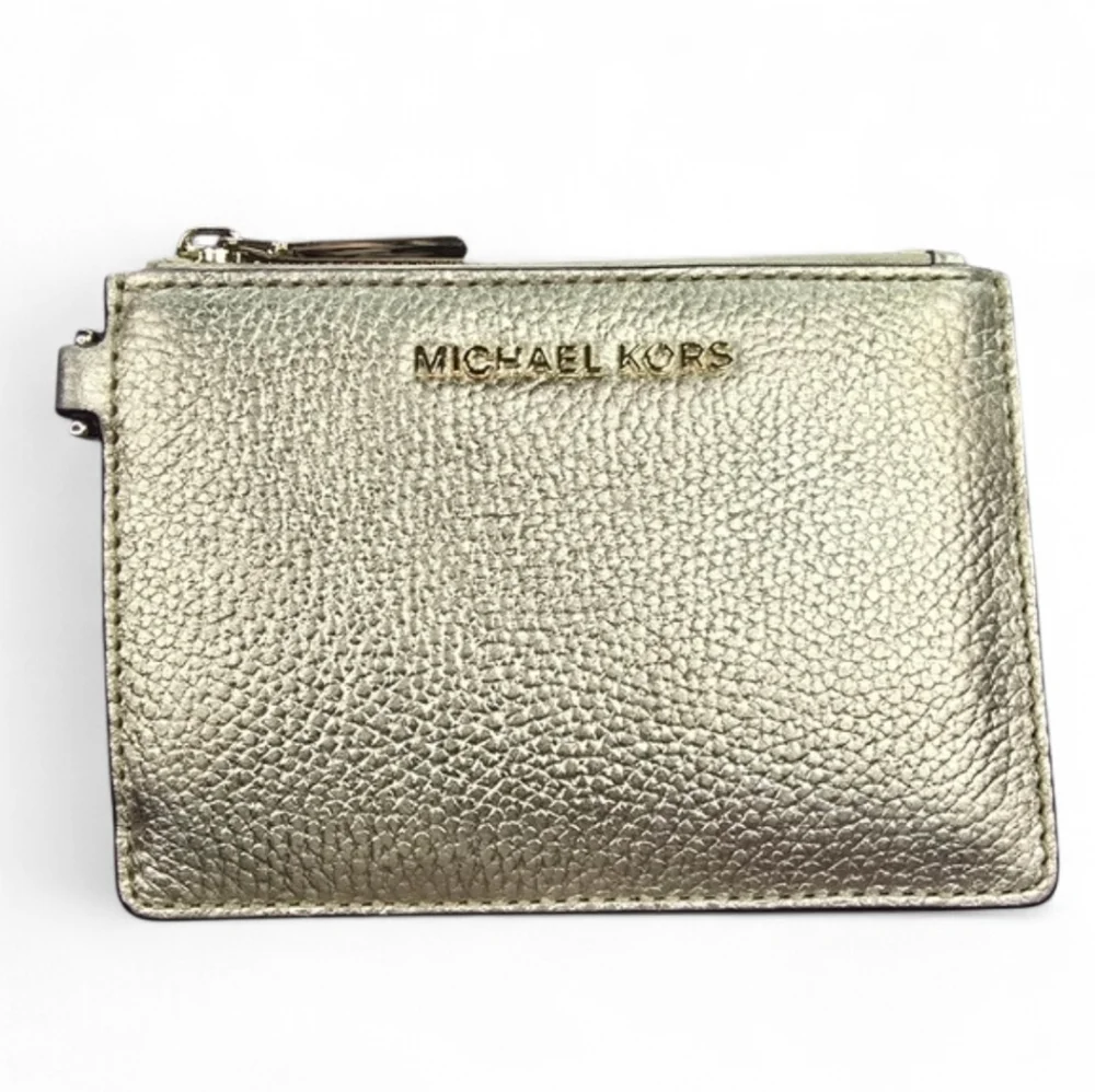 Michael Kors Jet Set‎ Small Metallic Gold Leather Coin Purse Wallet